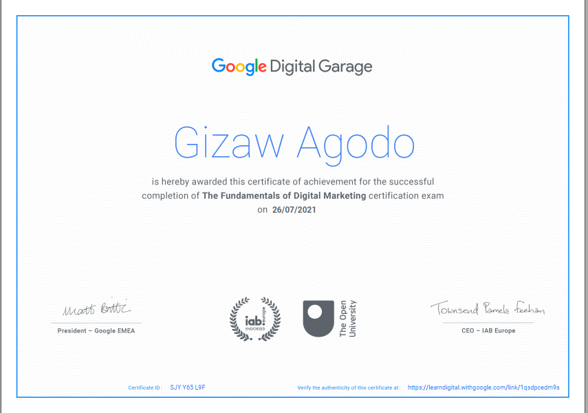 digital marketing certificate